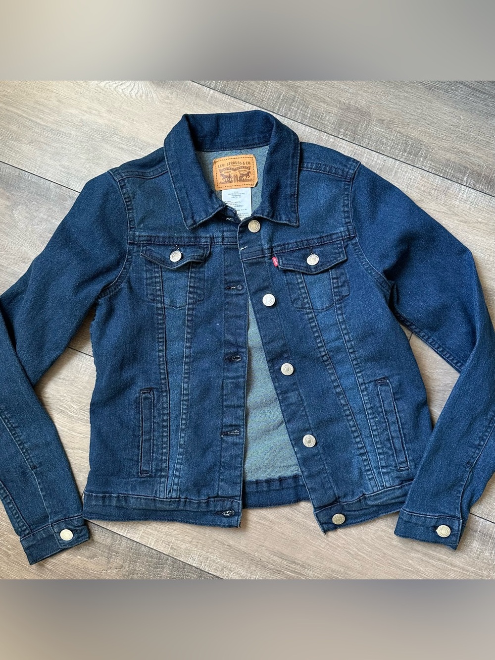 Levi's Kids L 12-13Y Dark Wash Stretch Denim Trucker Jean Jacket Classic